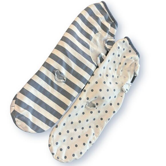 Set of 2 Cuddlebug Swaddles Size Small 7-14lbs Gender Neutral Gray & White Baby - Picture 2 of 6